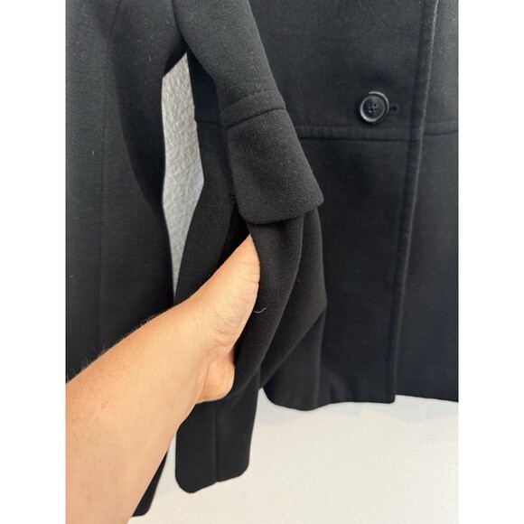 Old Navy Women's Black Faux Wool PeaCoat Collared Long Sleeve Button Front Large - Picture 5 of 11